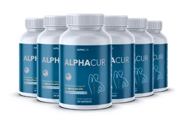 Best value pack of 6 AlphaCur bottles for 180-day nerve health supply.