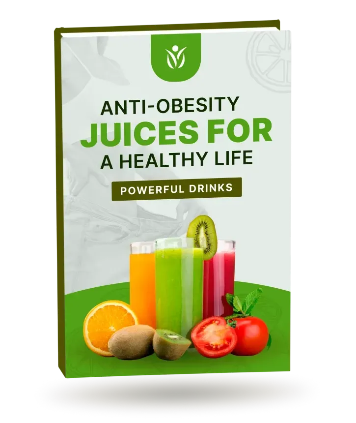 Anti-obesity Juices for a Healthy Life digital book mockup for metabolism support.