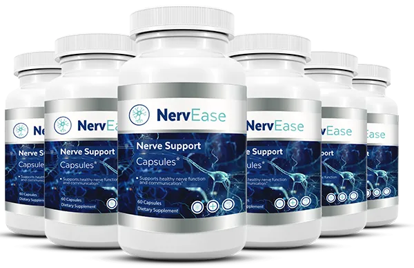 Bulk pack of six NervEase bottles for a 180-day supply, offering the maximum discount per bottle.