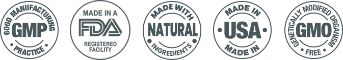 NervEase quality assurance seals including GMP certified and Made in the USA